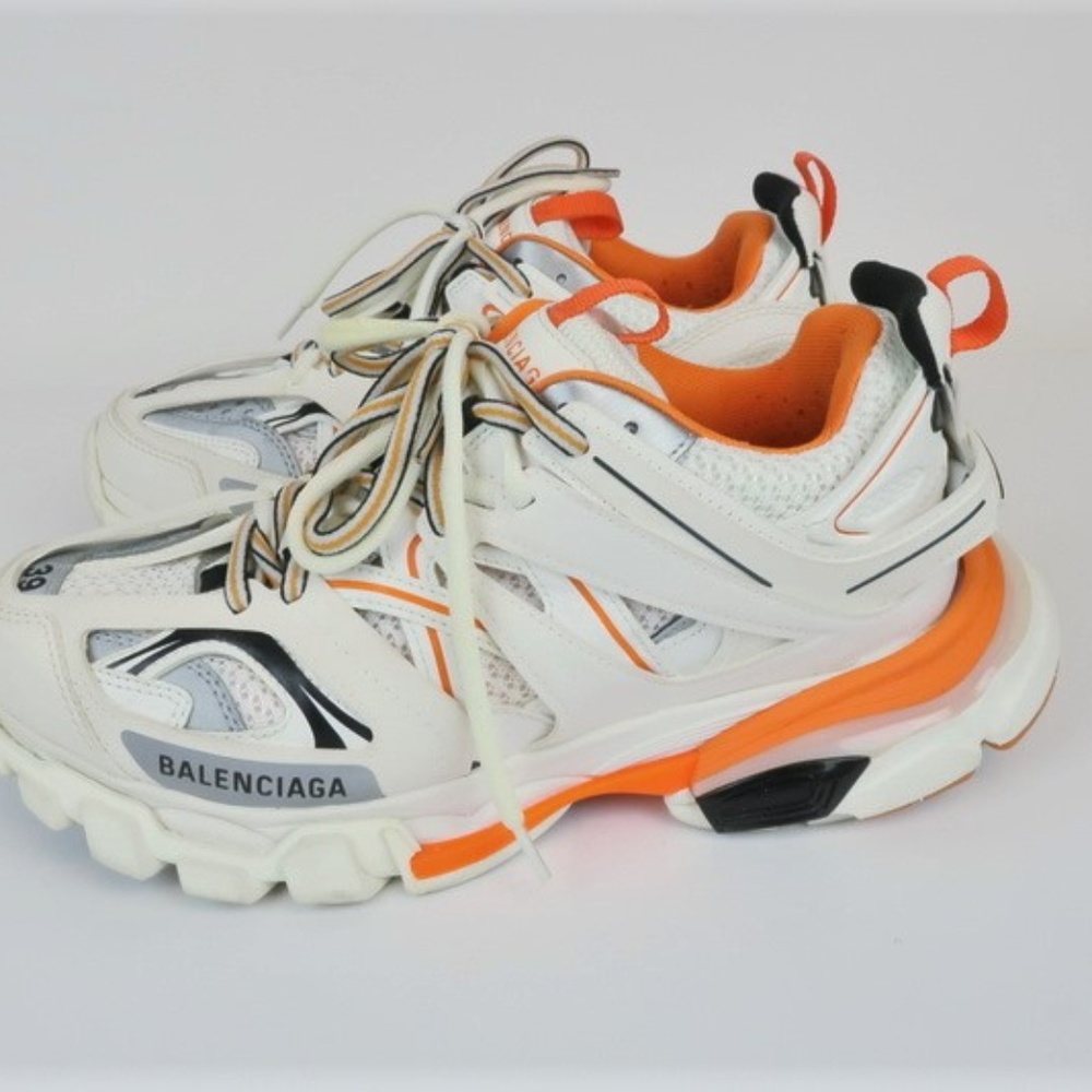 Balenciaga Track Sneakers White/Orange Size 39 - Picture 4 of 8
